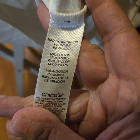 Chicos top women size large black white weekends by chicos everyday easy to wear - Picture 5 of 11